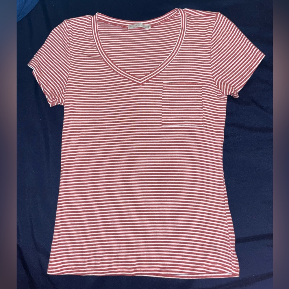 short sleeve - from marshalls, M, red and white striped